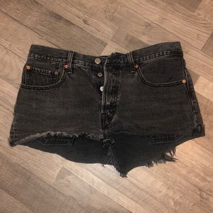 Levi Strauss Charcoal Grey High Waist Shorts